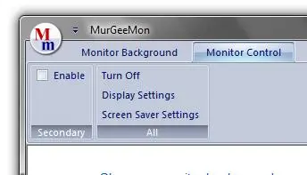 Screenshot of Monitor Control Tab of MurGeeMon