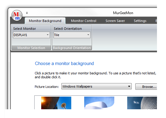 Screenshot of Dual Monitor Software to change wallpaper for every monitor in a dual monitor computer