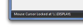 Dual Monitor's Status bar Displays Mouse Locked at Monitor 1 or Primary Monitor
