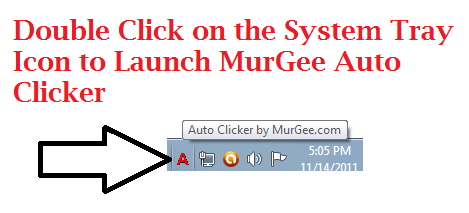 Launch MurGee Auto Clicker from System Tray Icon