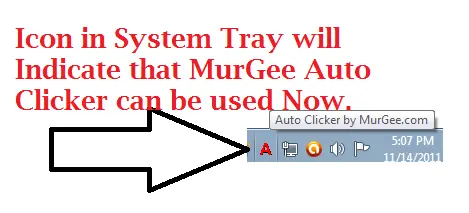 System Tray Icon of MurGee Auto Clicker