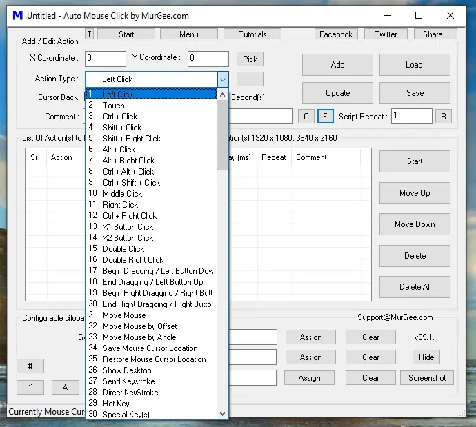 Screenshot of Auto Mouse Click Software