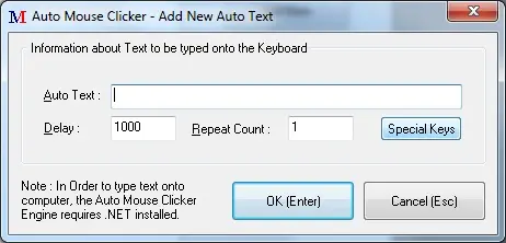 Auto Text in Auto Mouse Clicker