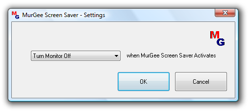 Screenshot of MurGee Screen Saver Settings Screen